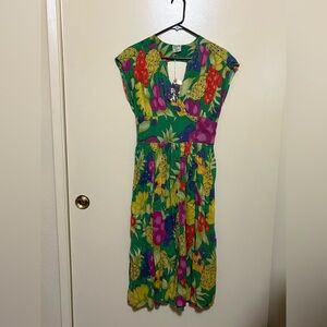 Vibrant Green Floral Maxi Dress